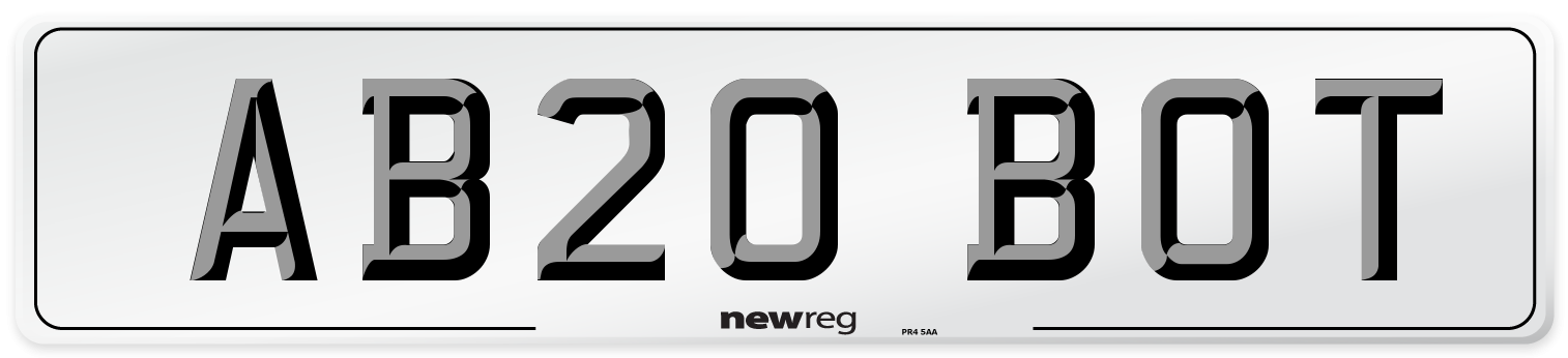 AB20 BOT Number Plate from New Reg